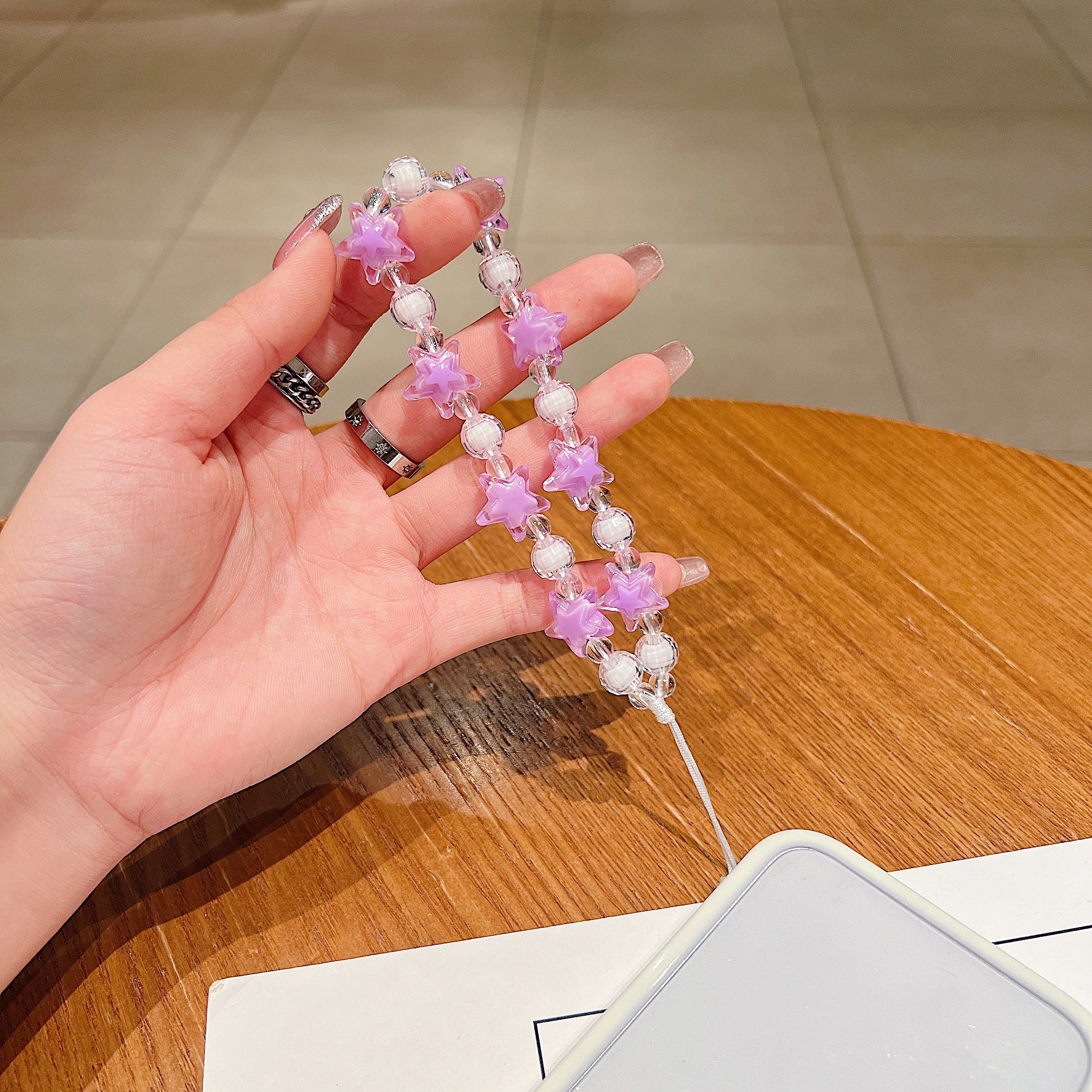 Purple Star Beaded Phone Charm