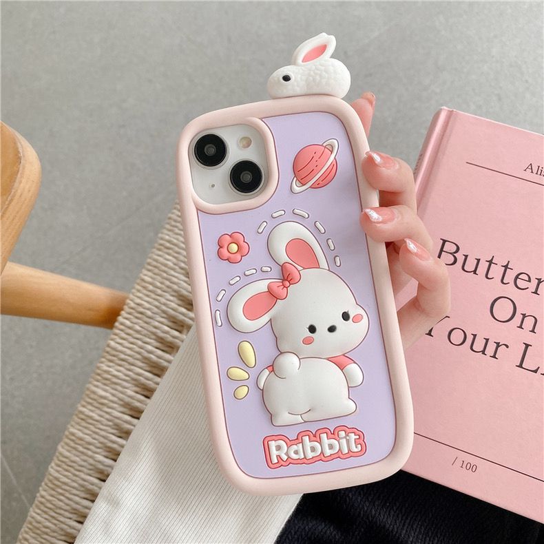 rabbit-with-earth-silicon-phone-cases-for-iphone