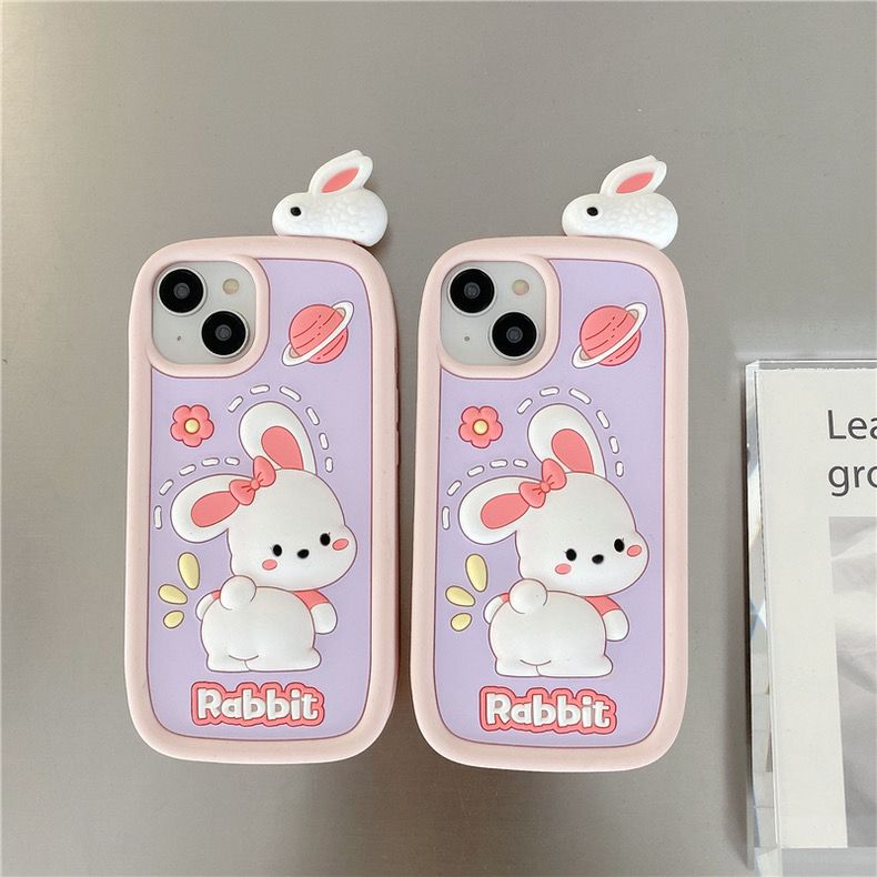 rabbit-with-earth-silicon-phone-cases-for-iphone