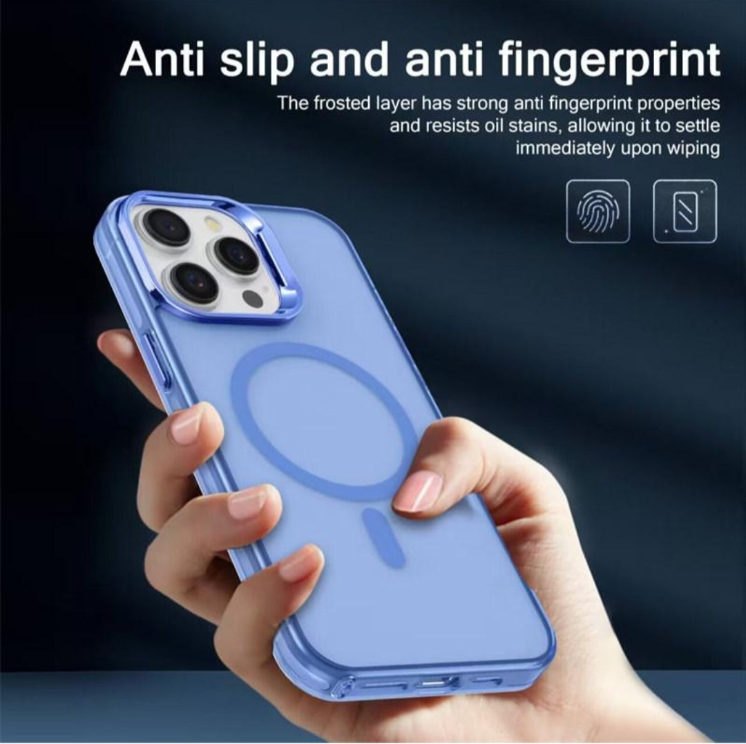 Blue Luxury Smoky Phone Case With Magsafe For iPhone 11 Pro