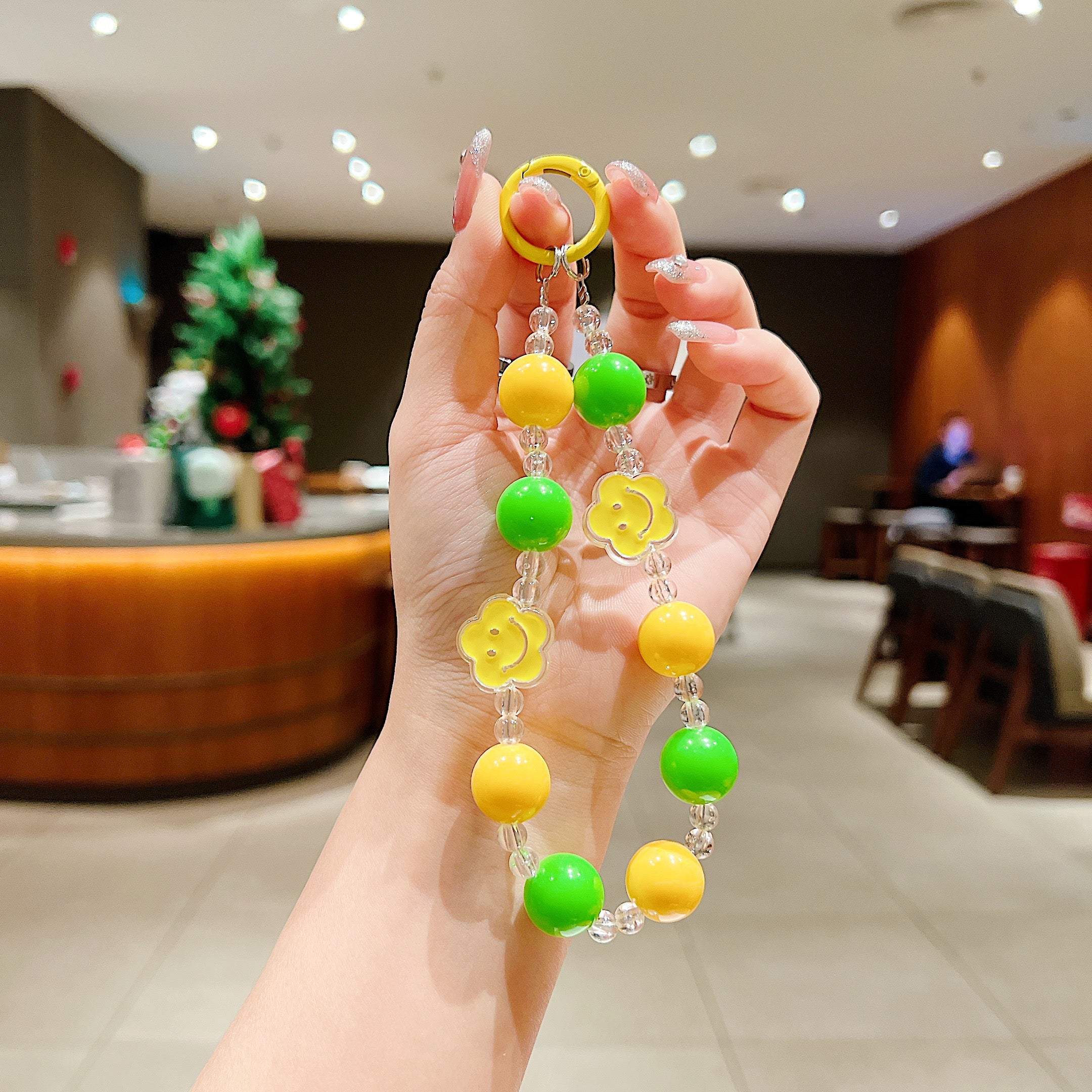 Vibrant Smile Beaded Phone Charm