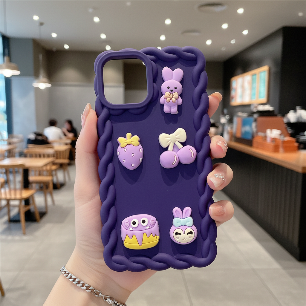 Purple Birthday Articals Silicon Phone Cases