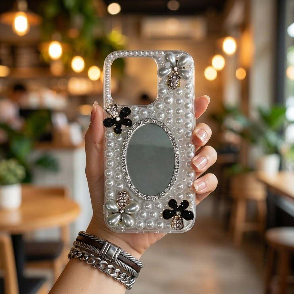 Pearl With Mirror - Phone Case For iPhone 14 Pro