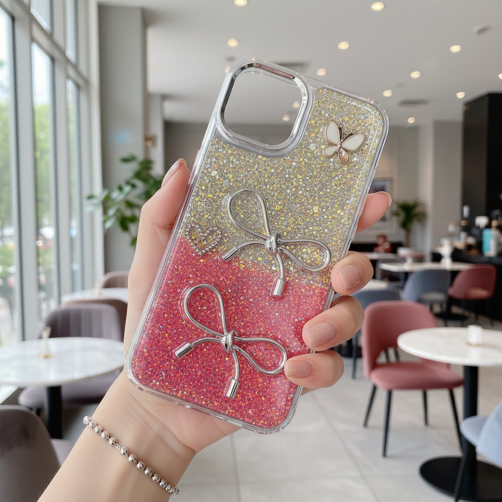 Fairy Bow Dreamy Silver Pink - Phone Case For iPhone 14