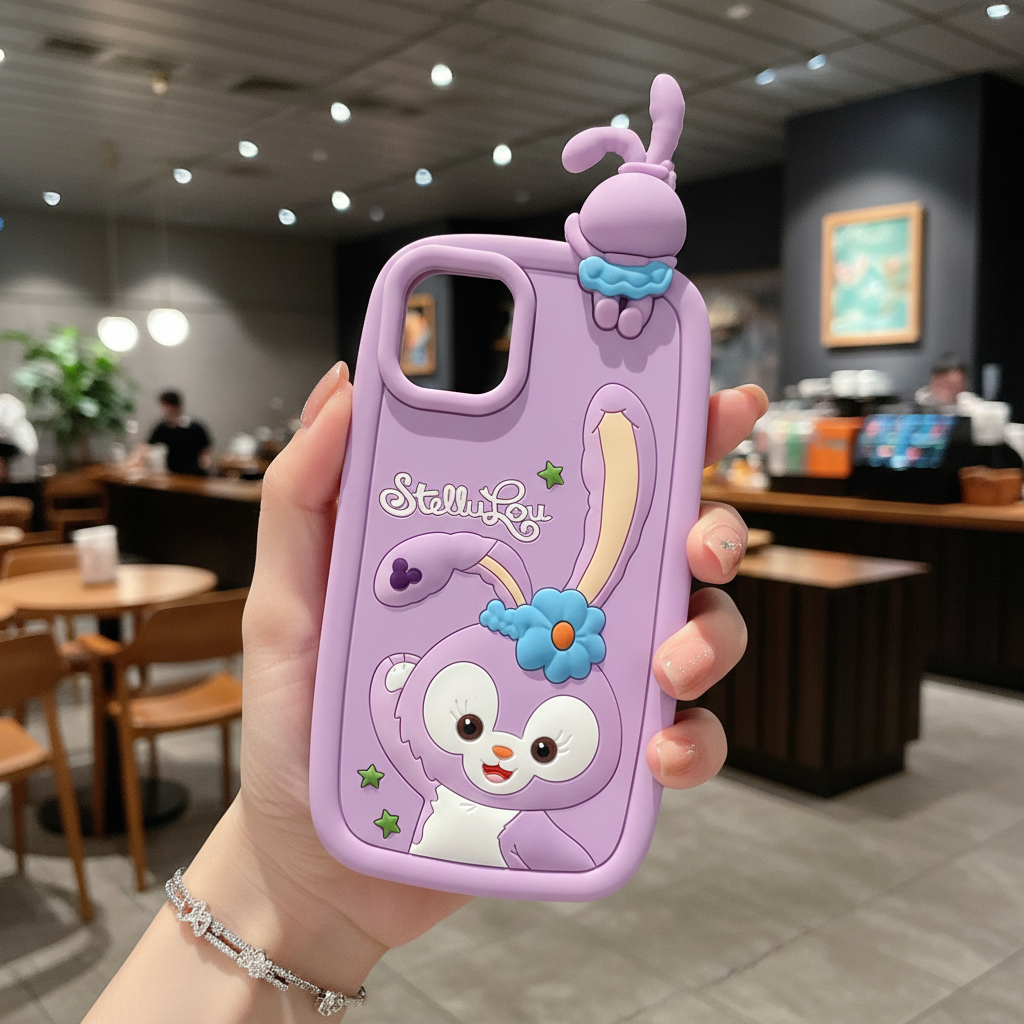 Purple Rabbit Silicone Phone Case