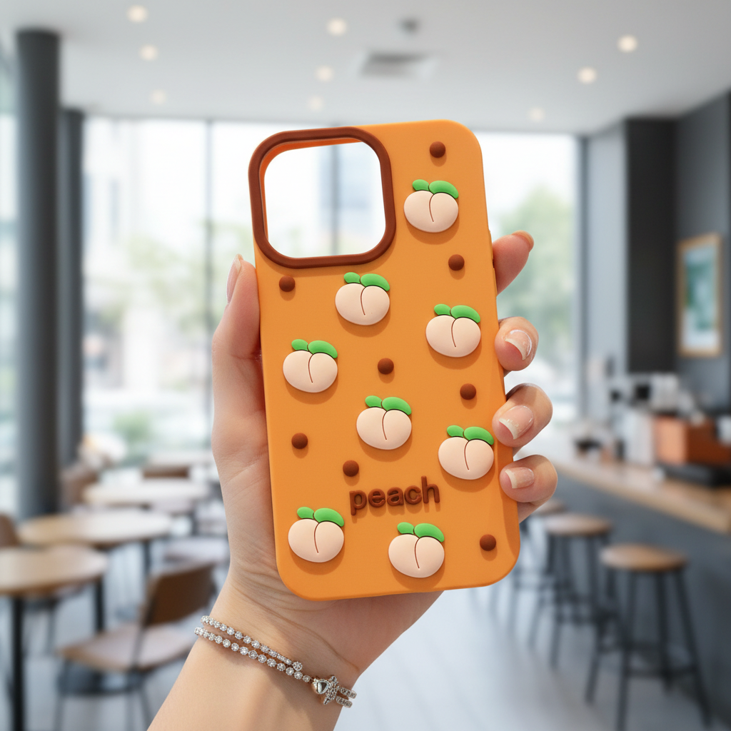 Juicy Peach Silicone Designer Phone Cover - Phone Case For iPhone 15 Pro Max