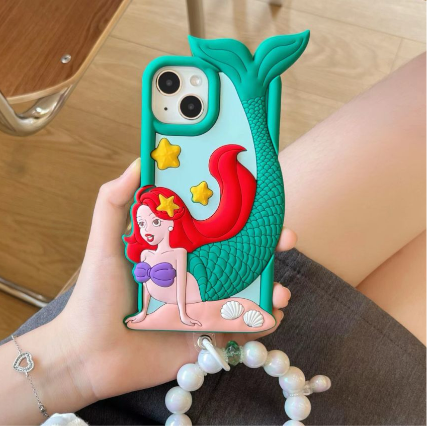 3D Mermaid Silicon Phone Cases For iPhone 15