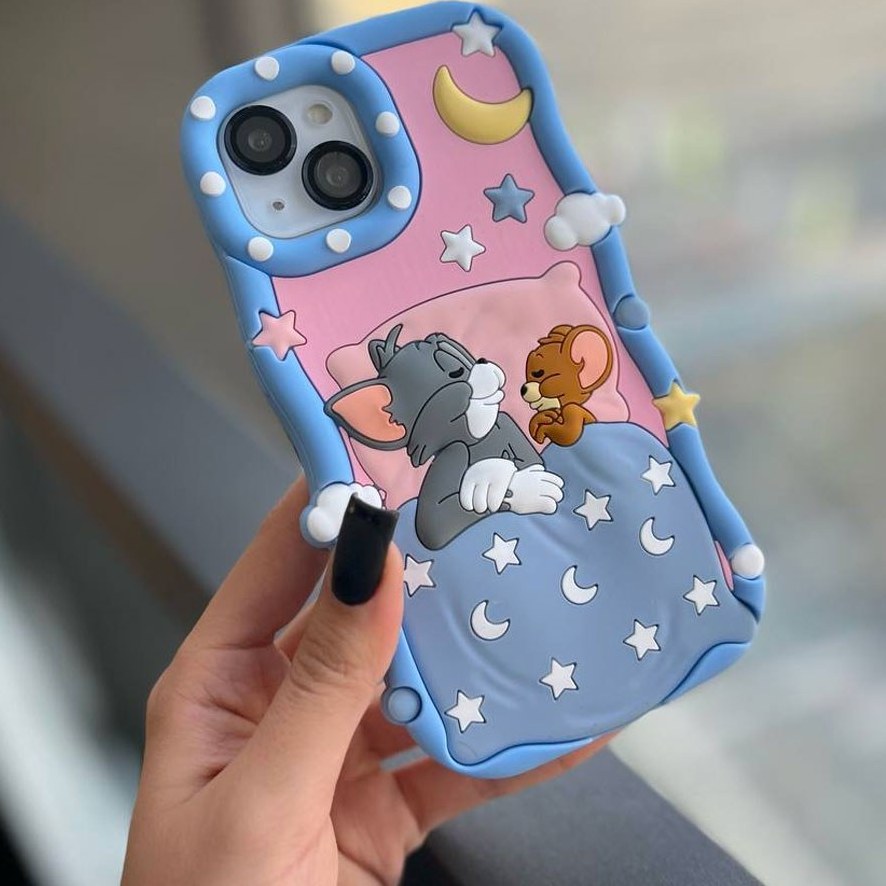 Sleeping Tom & Jerry Silicon Phone Cases For iPhone 14 Plus