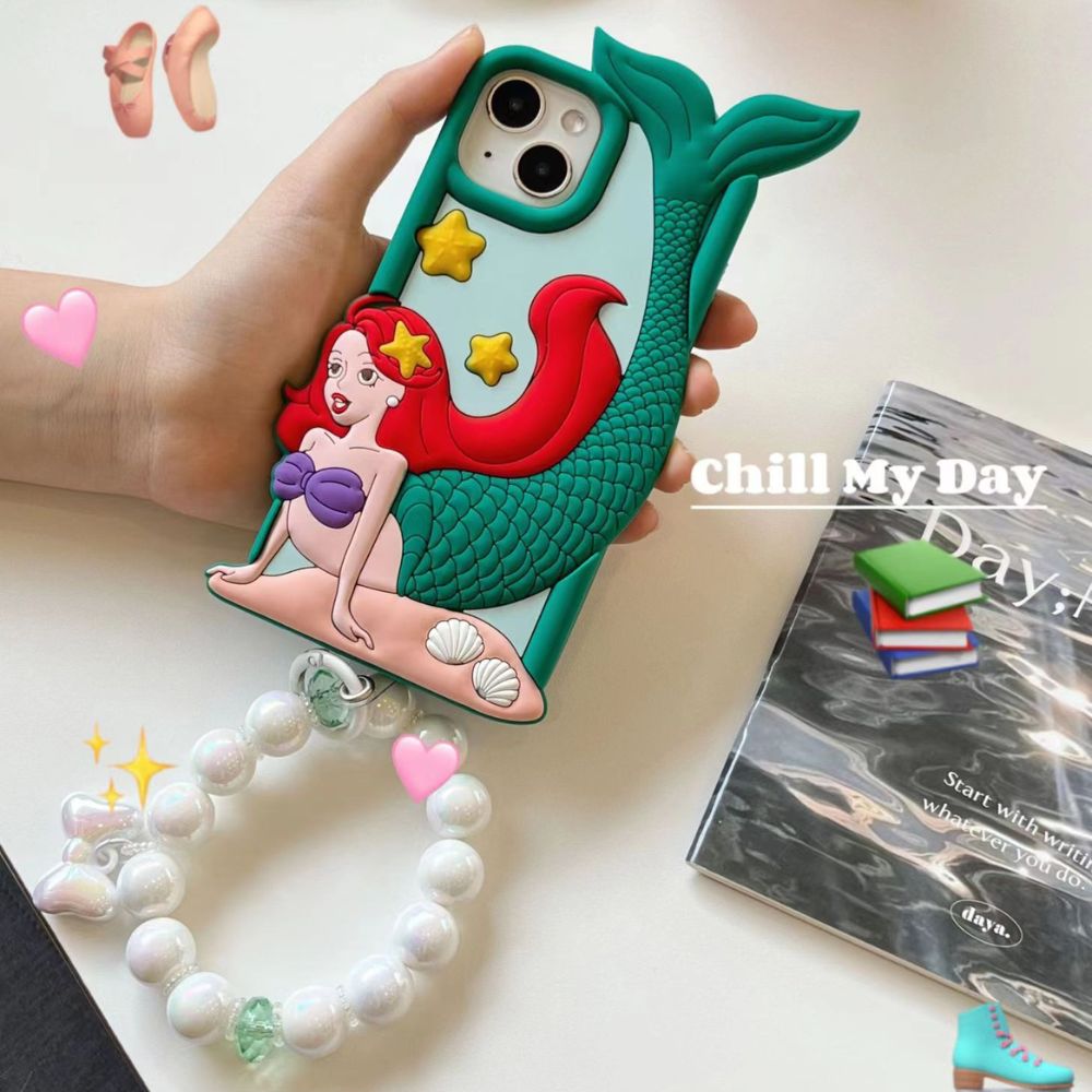 3D Mermaid Silicon Phone Cases For iPhone 15