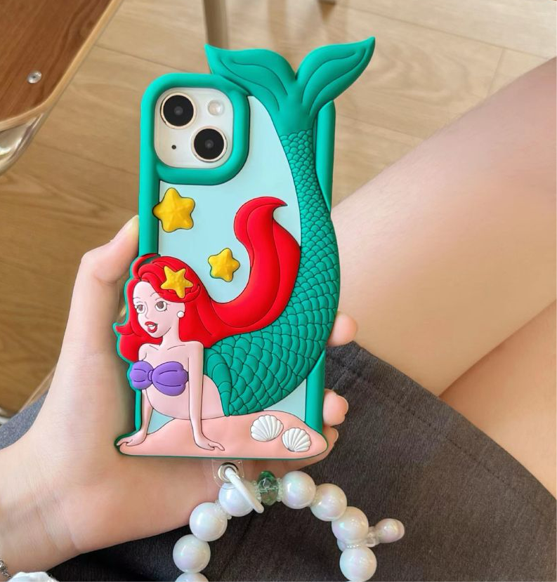 3D Mermaid Silicon Phone Cases For iPhone 15