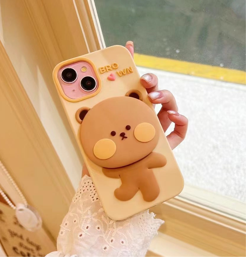 Mirror Bear Silicon Phone Cases For iPhone 13