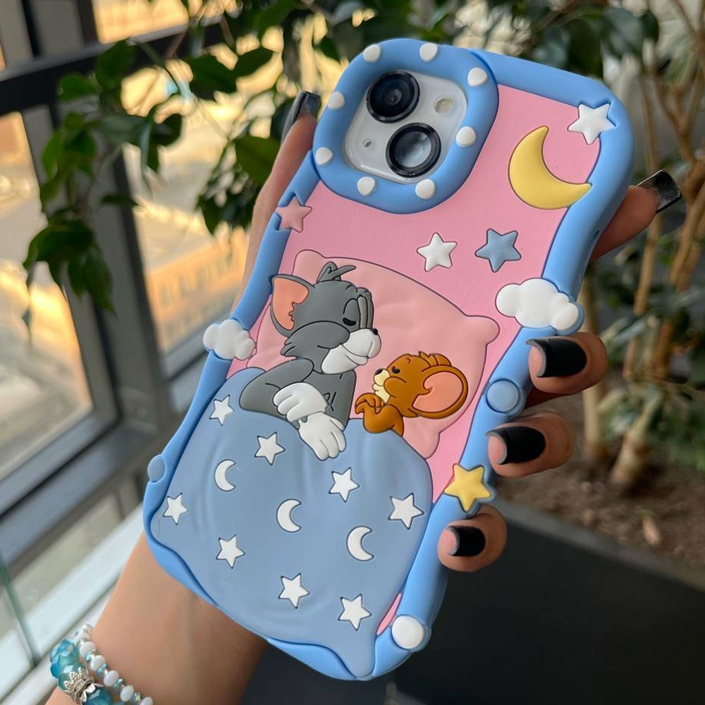 Sleeping Tom & Jerry Silicon Phone Cases For iPhone 15 Pro