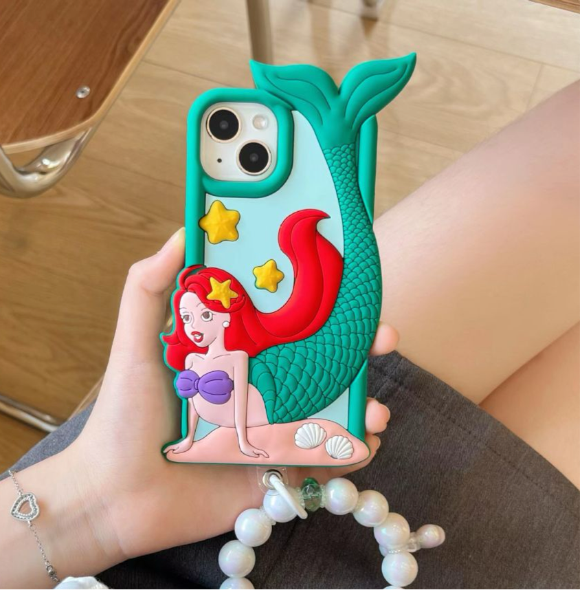 3D Mermaid Silicon Phone Cases For iPhone 15