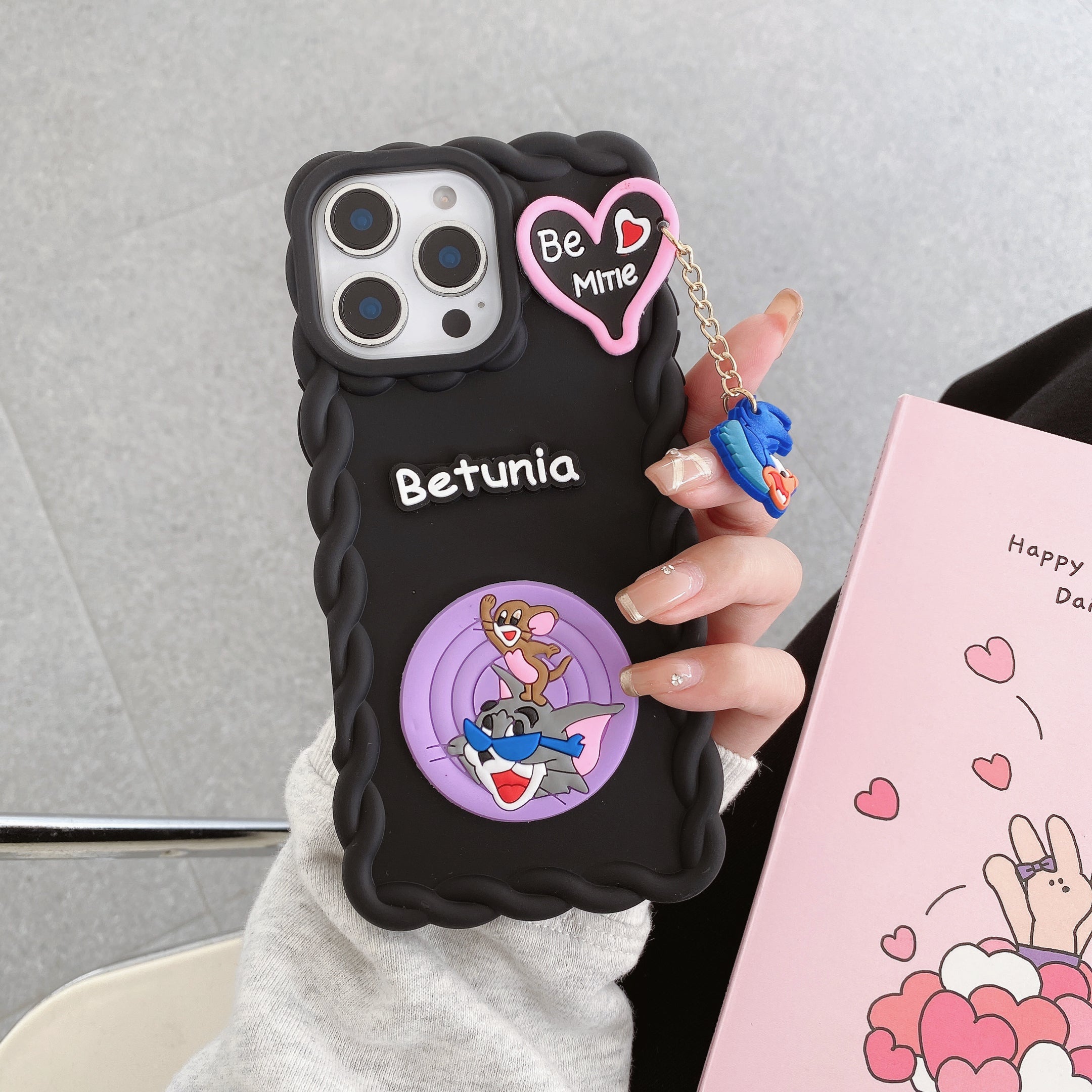 Be Mine Tom-Jerry Silicon Phone Cases For iPhone 16 Pro Max