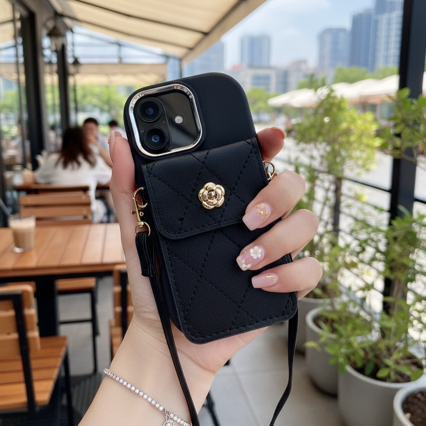 Black_Silicon_Phone_Case_With_Card-Cash_Wallet_1