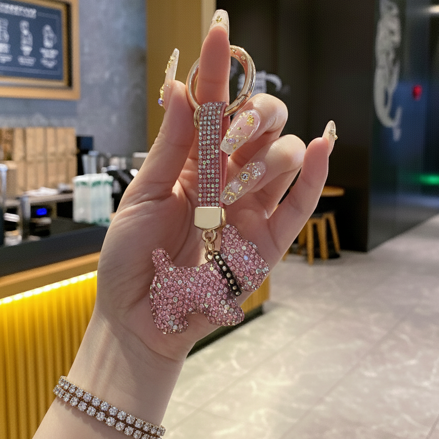 CrystalDogPhoneCharm-LuxuryBlingKeychainforBackpacks_Purses