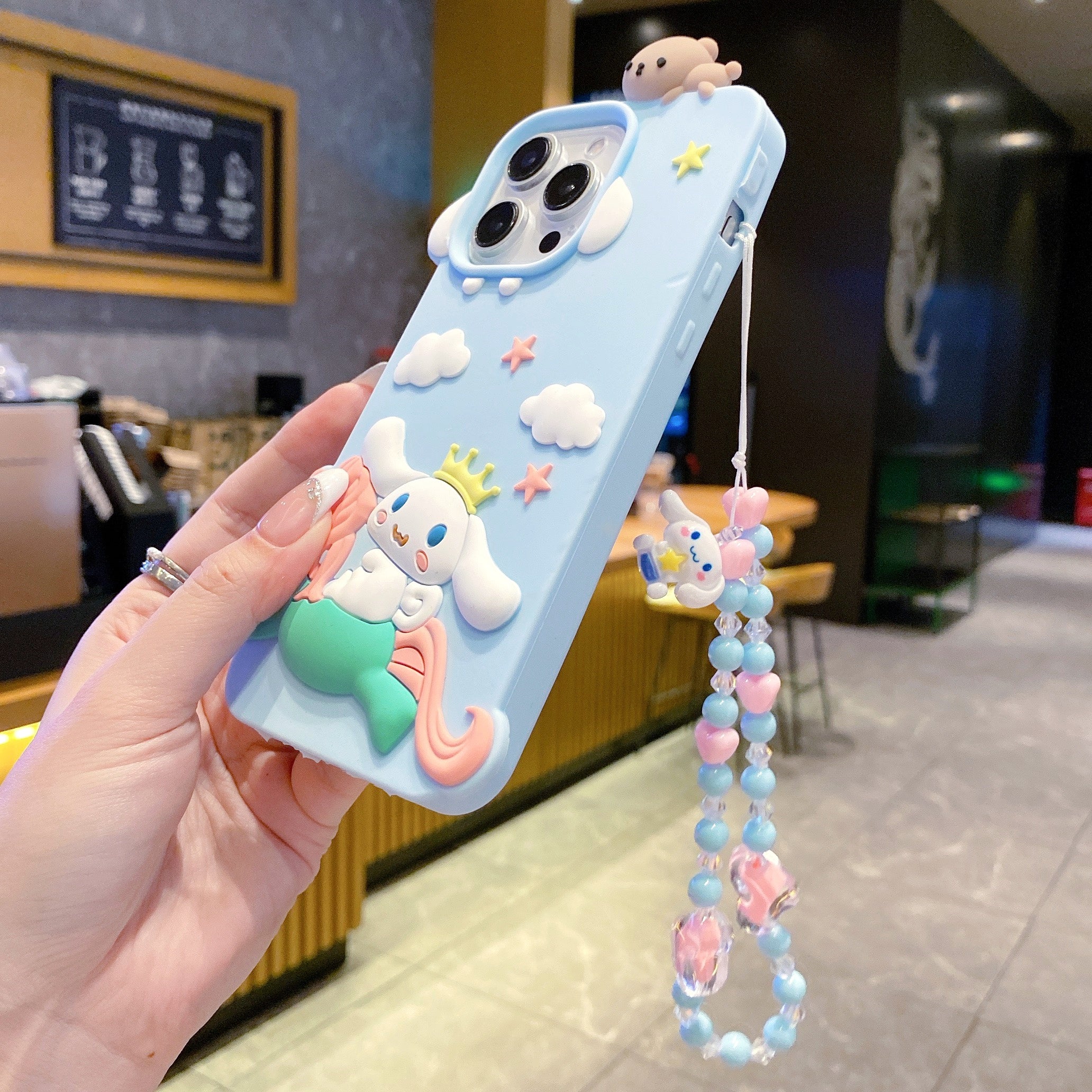 Cute 3D Unicorn Lanyard Silicon Phone Cases For iPhone 16