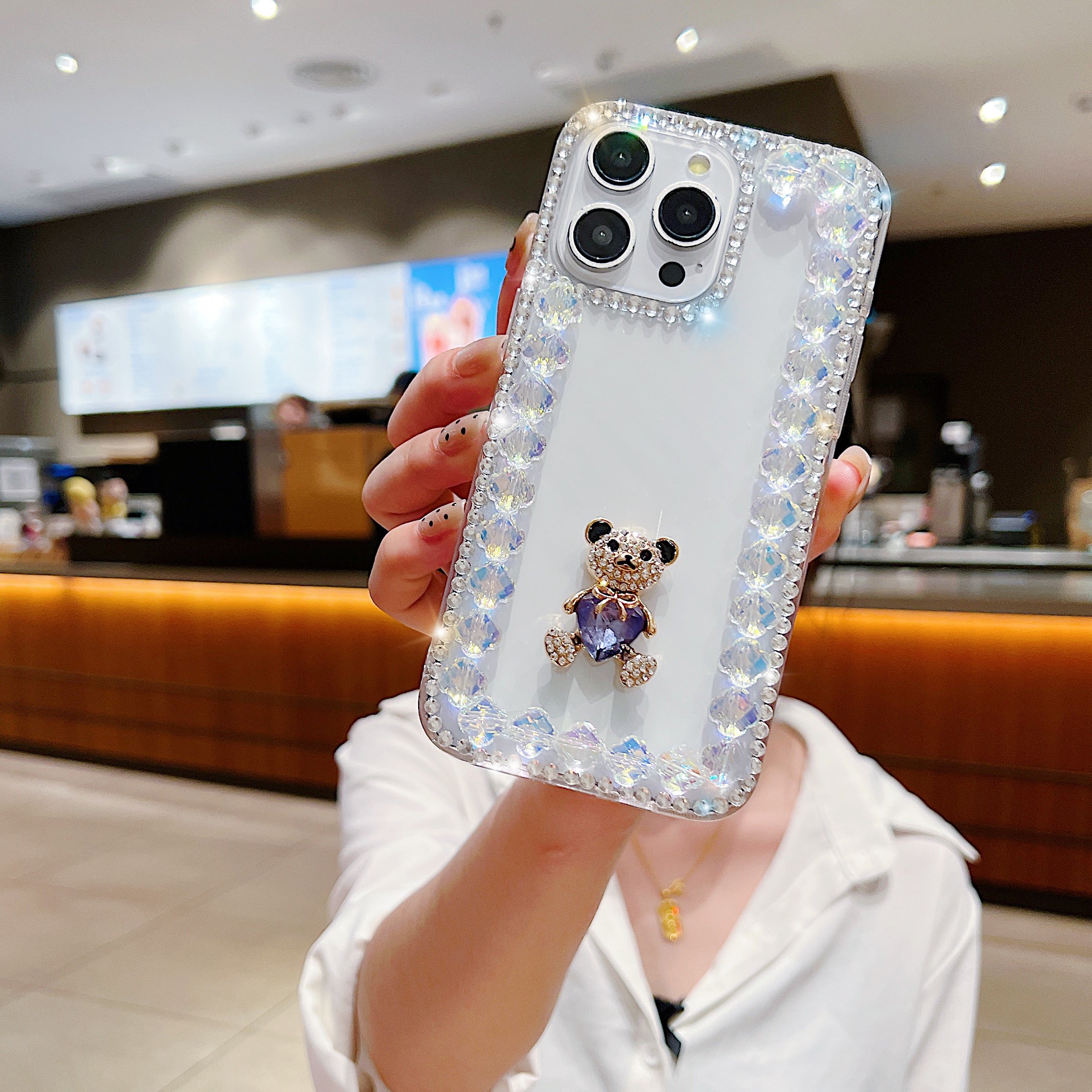 Dimond Bear Silicon Phone Case For iPhone 11 Pro