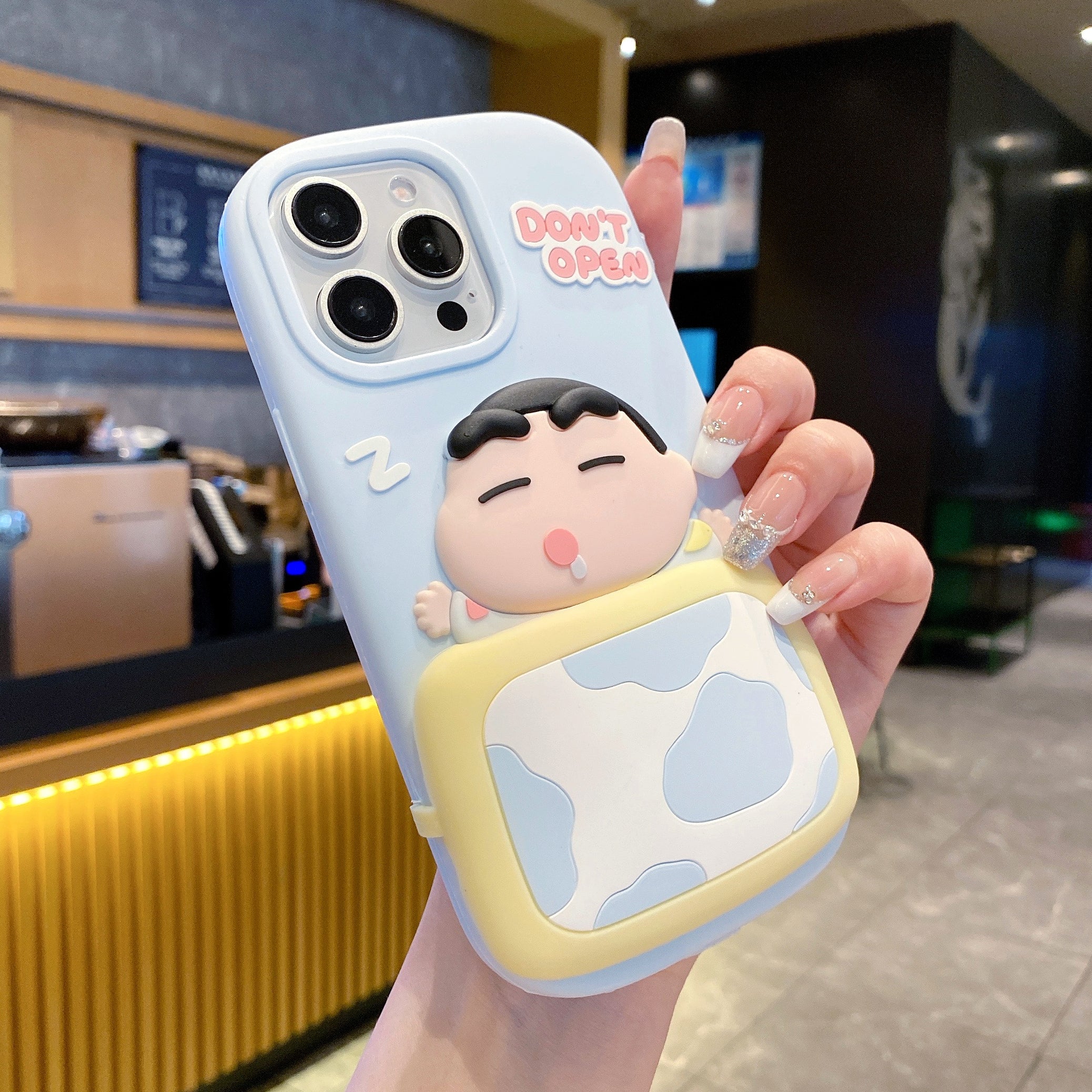 Don't Open Shinchan Silicon Phone Case For iPhone 15 Pro