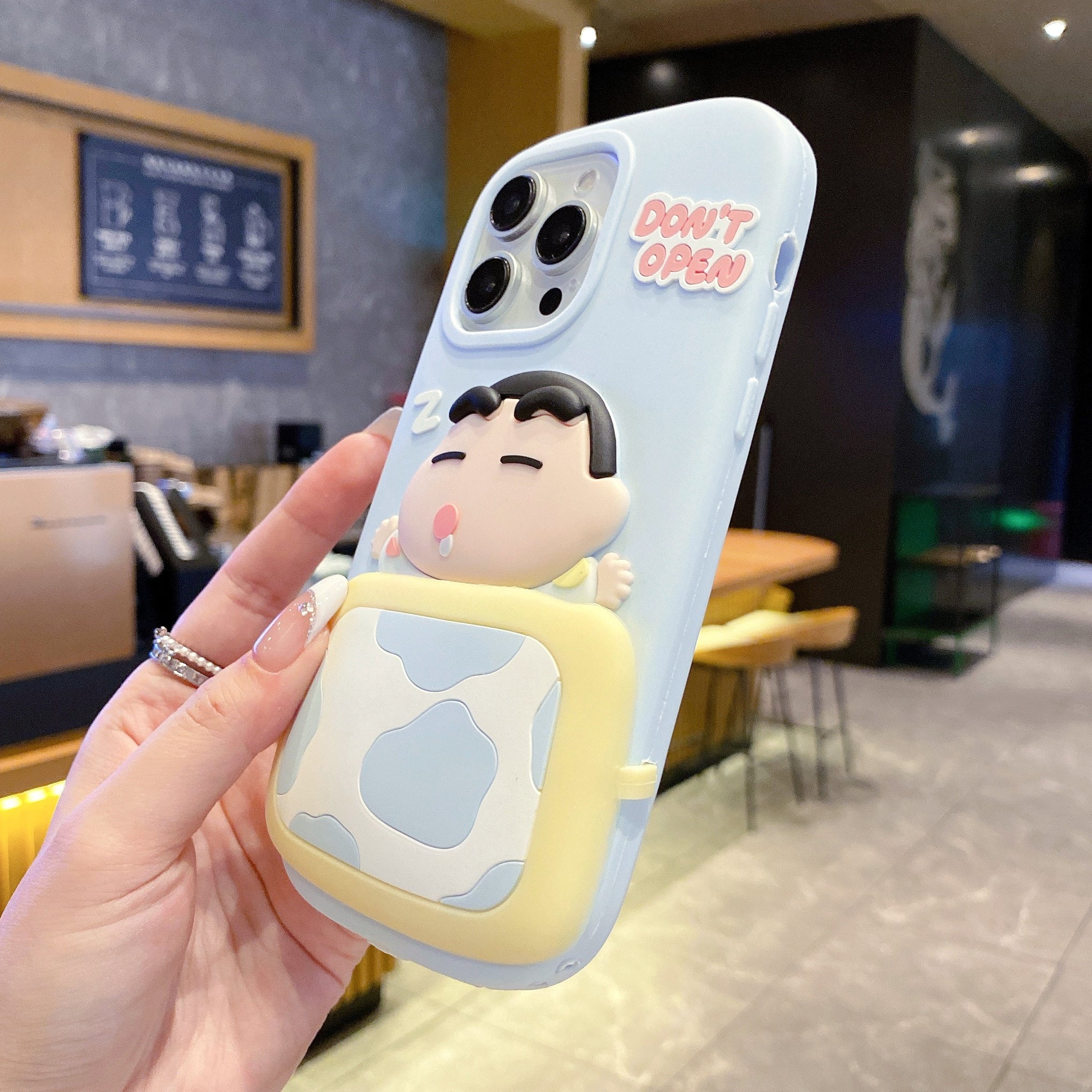 Don't Open Shinchan Silicon Phone Case For iPhone 15 Pro