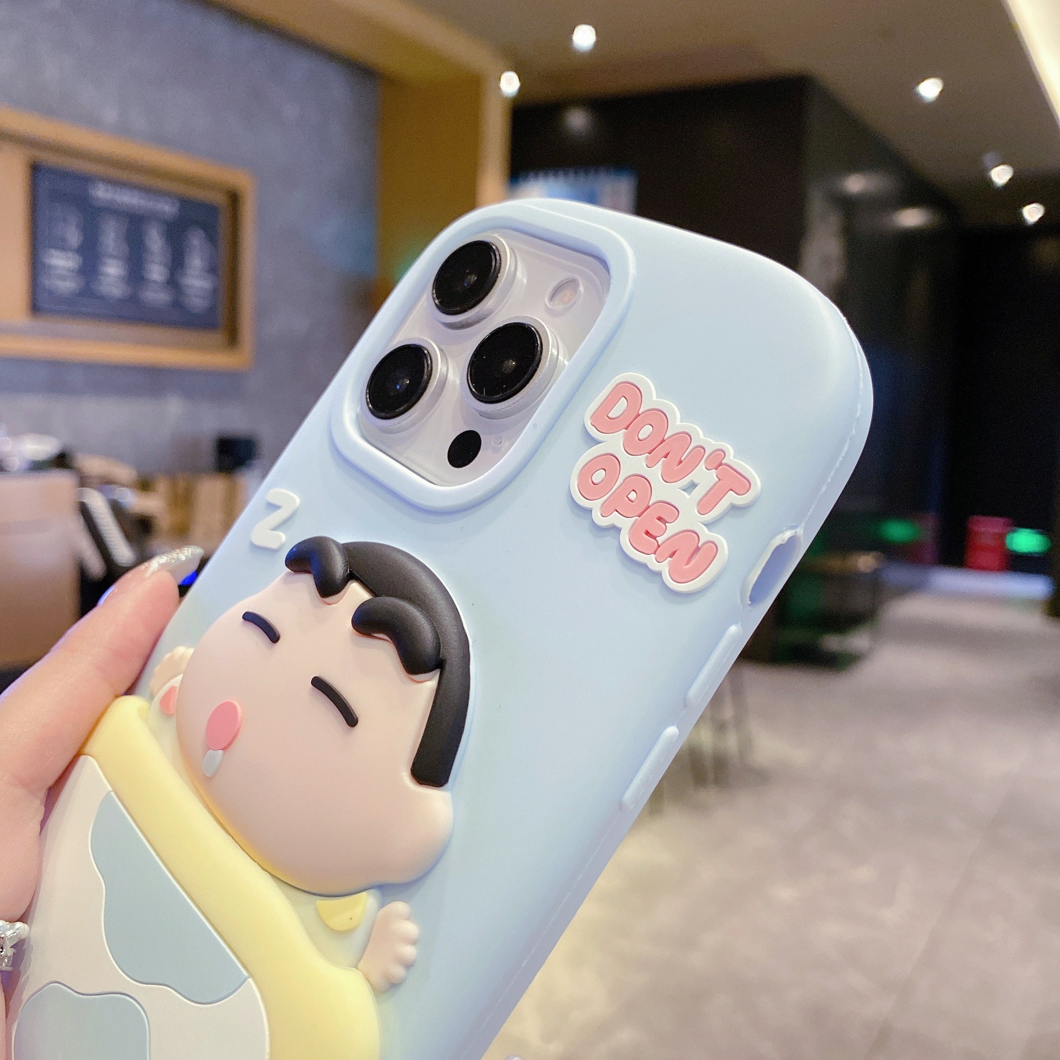 Don't Open Shinchan Silicon Phone Case For iPhone 15 Pro