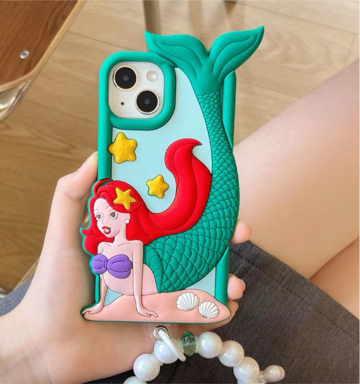 3D Mermaid Silicon Phone Cases For iPhone 15