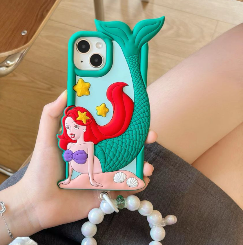 3D Mermaid Silicon Phone Cases For iPhone 15