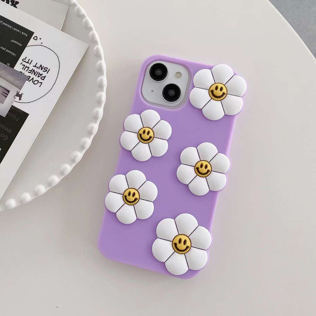 Smiling Flowers Silicon Phone Cases For iPhone 12