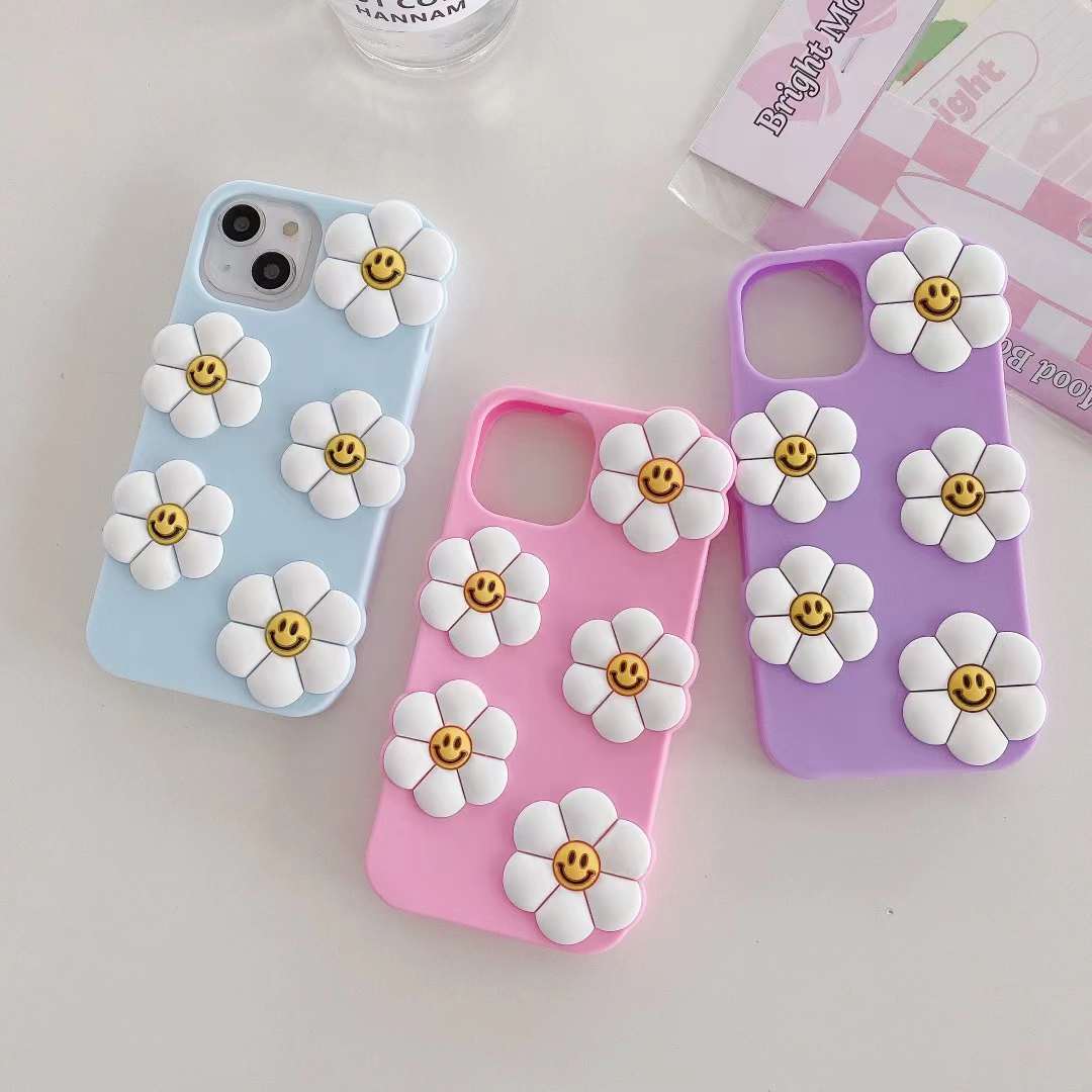 Smiling Flowers Silicon Phone Cases For iPhone 12 Pro