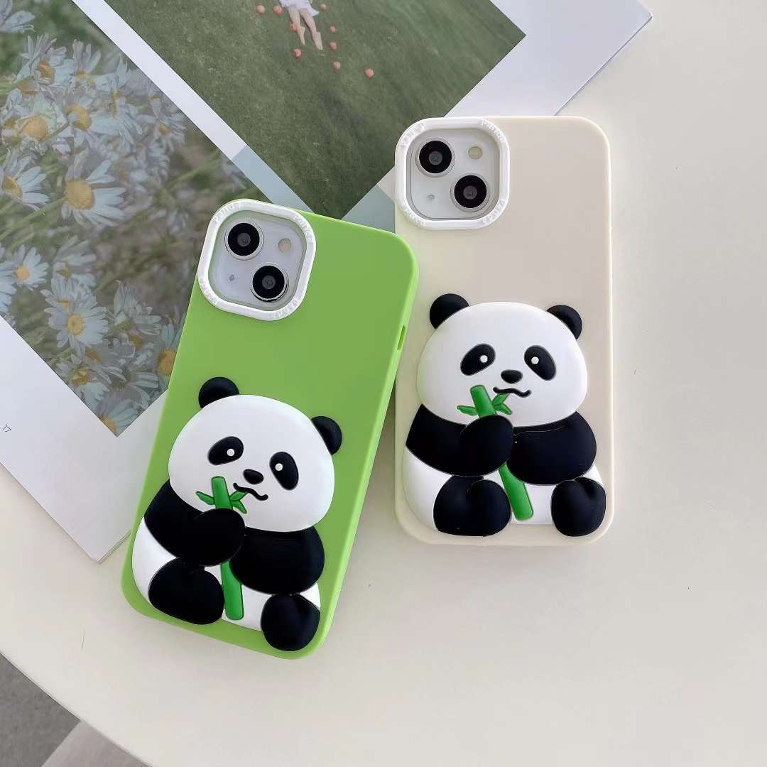 Panda With BamBoo Silicon Phone Cases For iPhone