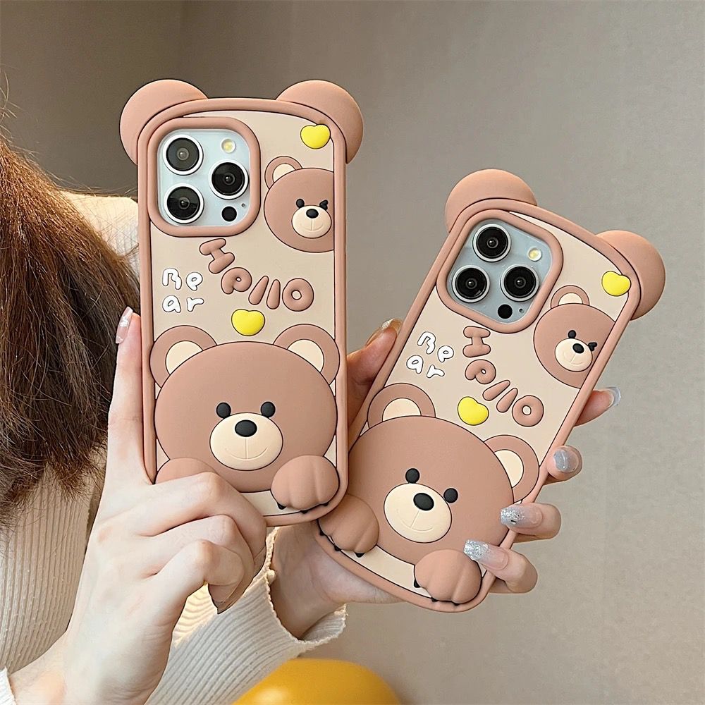 Hello Bear Silicon Phone Cases For iPhone 15