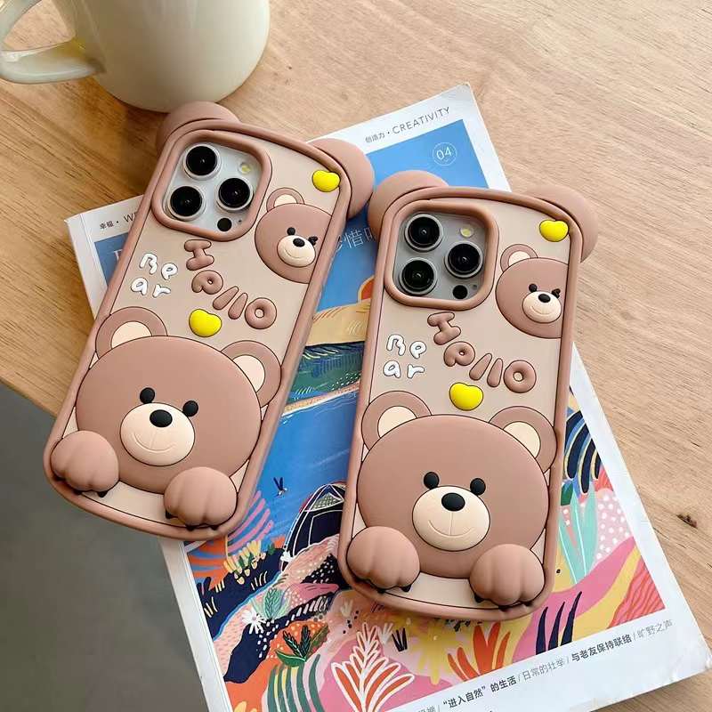 Hello Bear Silicon Phone Cases For iPhone 14