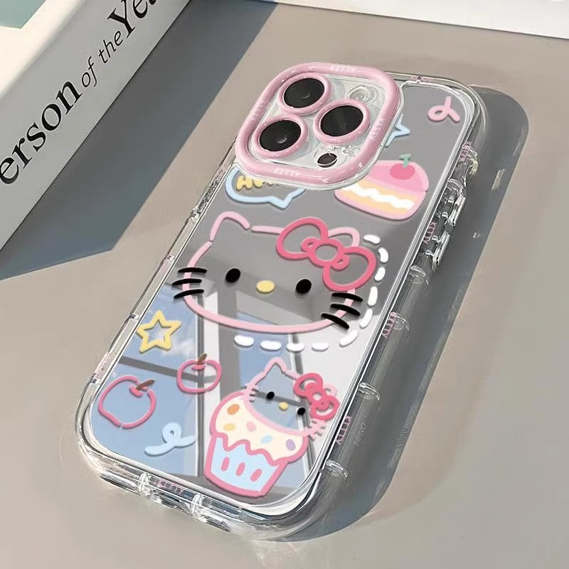 Lovely Hello Kitty Mirror Silicon Phone Cases For iPhone 12 Pro