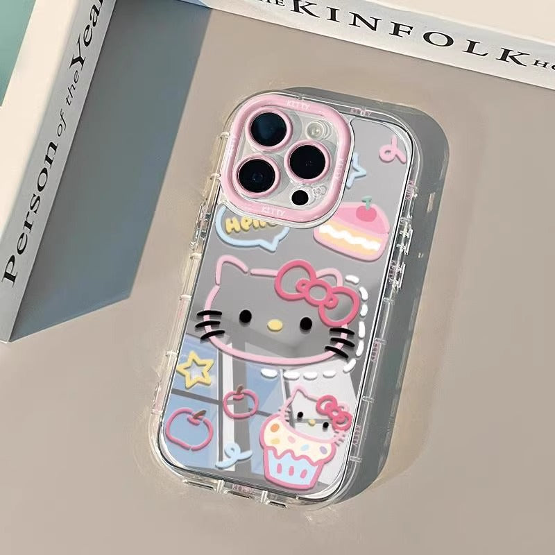 Lovely Hello Kitty Mirror Silicon Phone Cases For iPhone 14 Pro