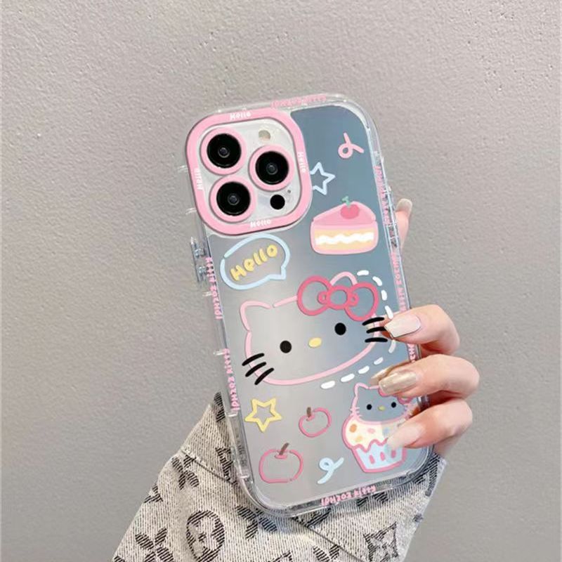 Lovely Hello Kitty Mirror Silicon Phone Cases For iPhone 12 Pro