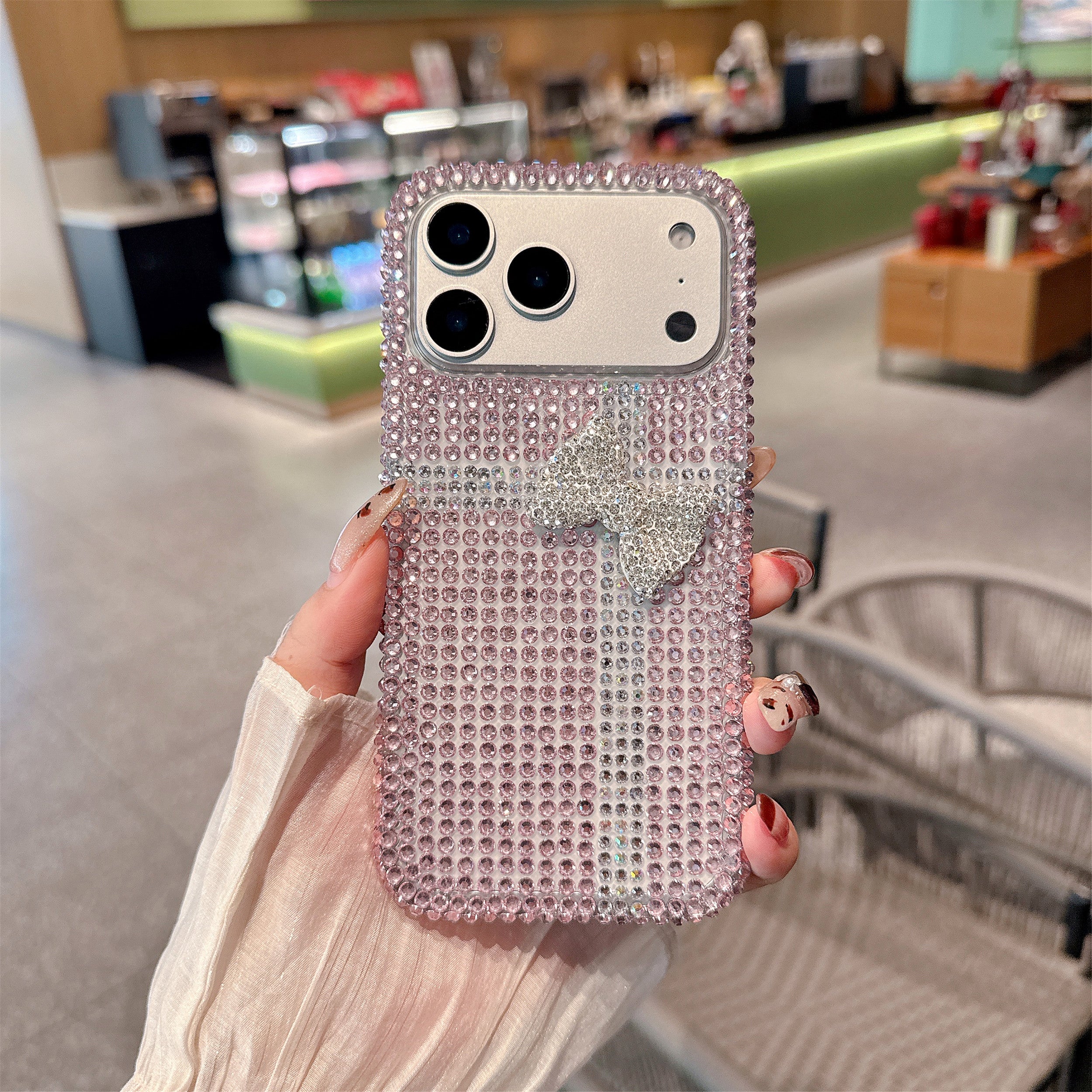 Glitz & Ribbon Elite Case 3D Crystal Encrusted Bow Pink Shield