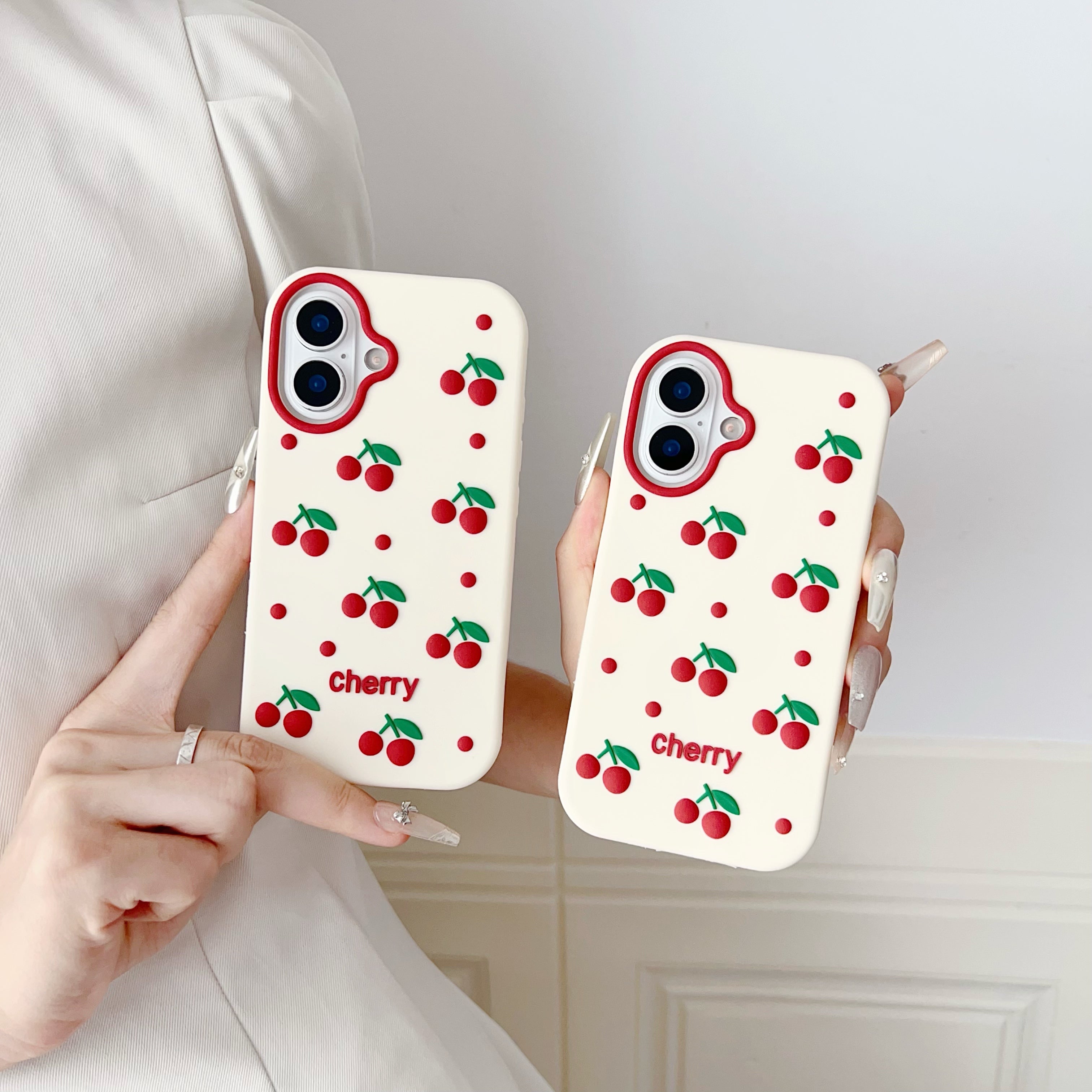Cherry Bracket Soft Silicone Phone Case For iPhone 13
