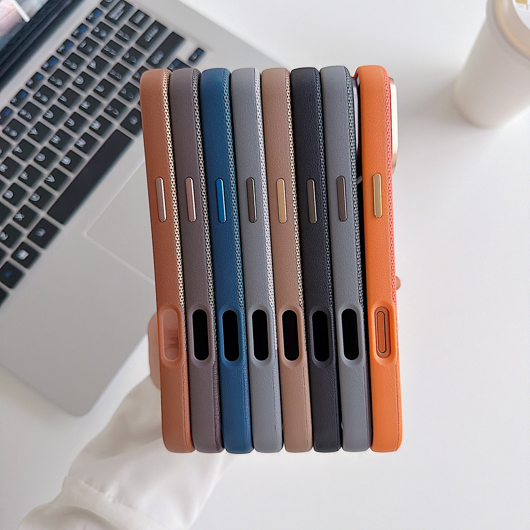 Black Metro Weave Executive Case Luxury Dual-Texture Vegan Leather Shield