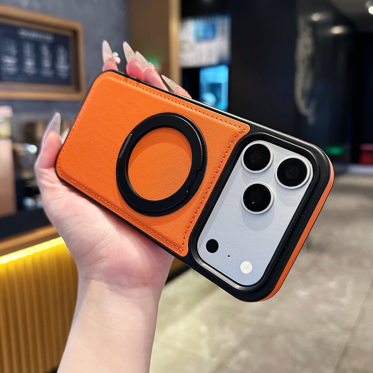 Vegan leather MagSafe iPhone case with ring stand - view 10