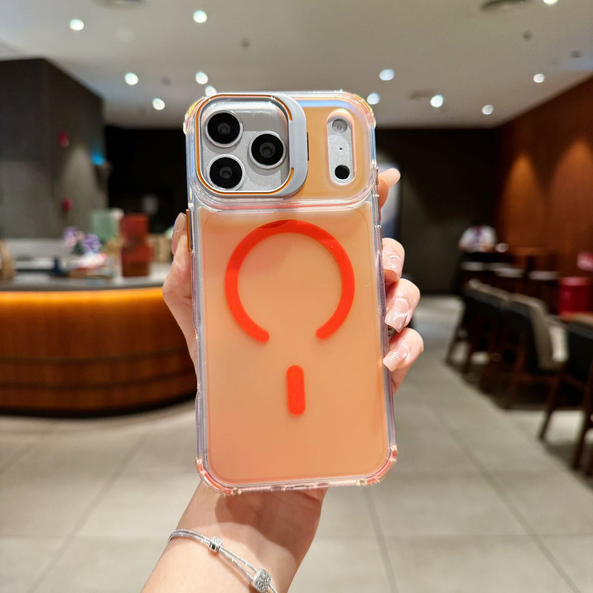 Peach Sorbet Holographic MagSafe Stand Case - Phone Case For iPhone