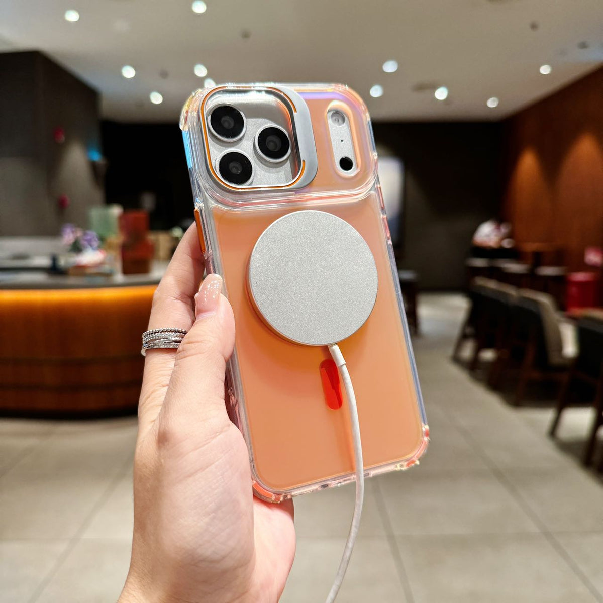Peach Sorbet Holographic MagSafe Stand Case - Phone Case For iPhone