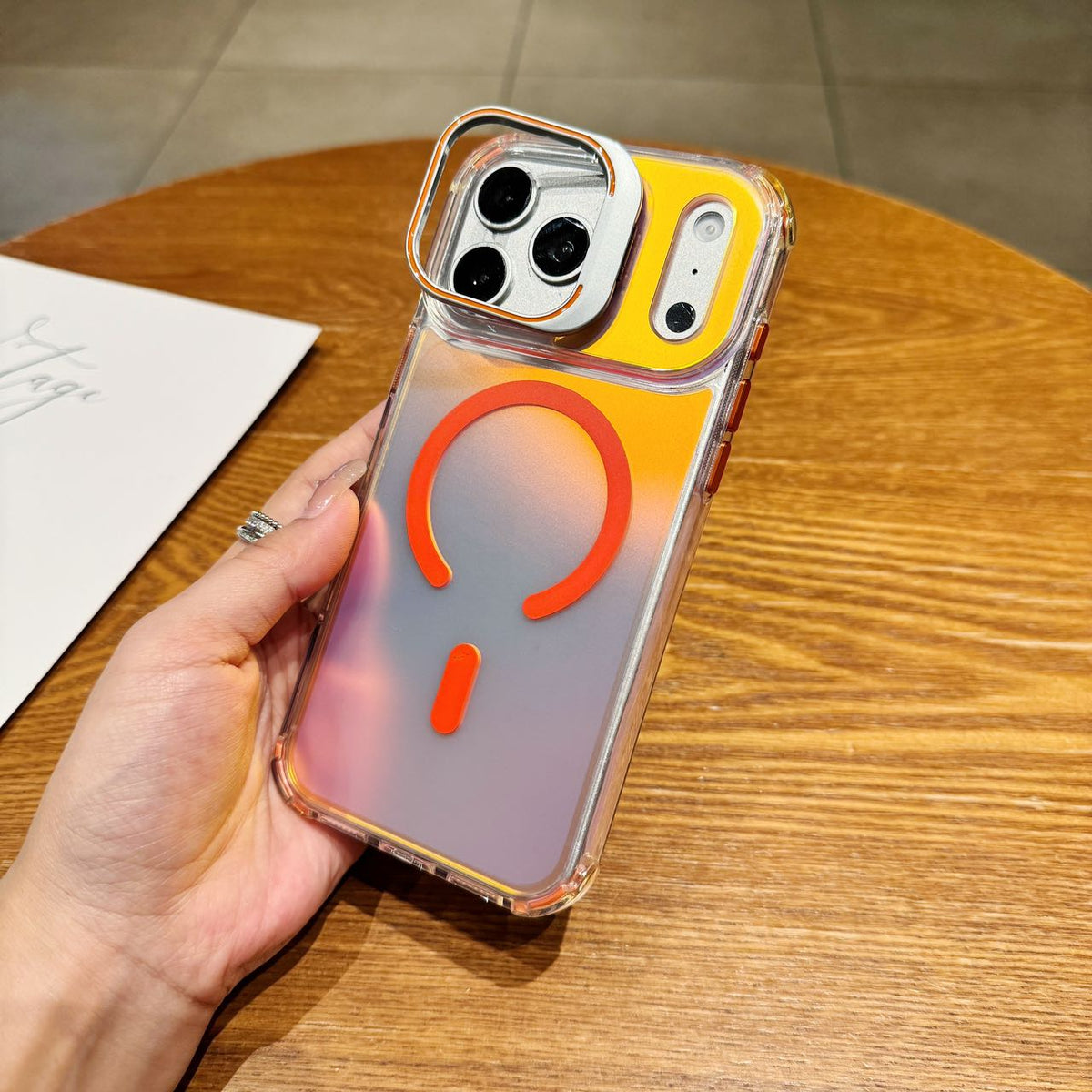 Peach Sorbet Holographic MagSafe Stand Case - Phone Case For iPhone