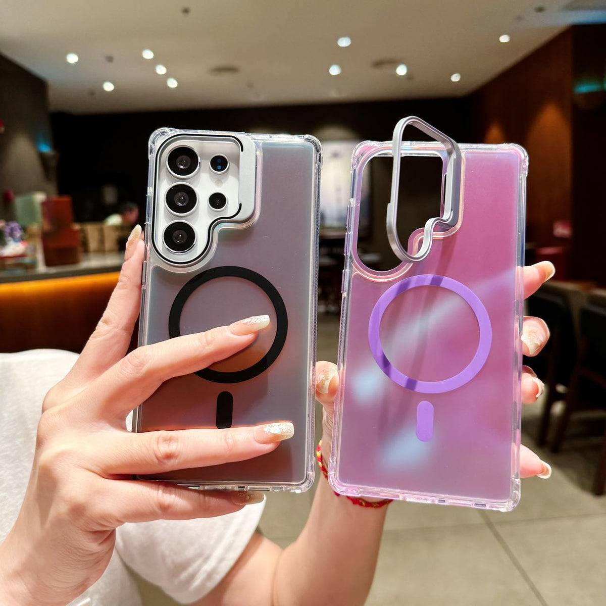 Holographic MagSafe Stand Case - Phone Case For Galaxy S25 Ultra