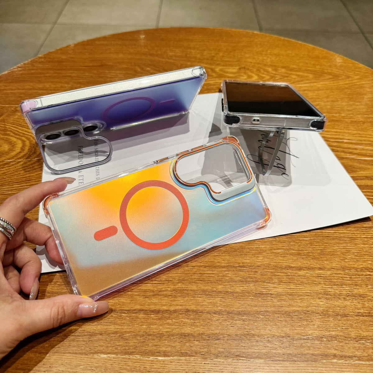 Holographic MagSafe Stand Case - Phone Case For Galaxy S25 Ultra