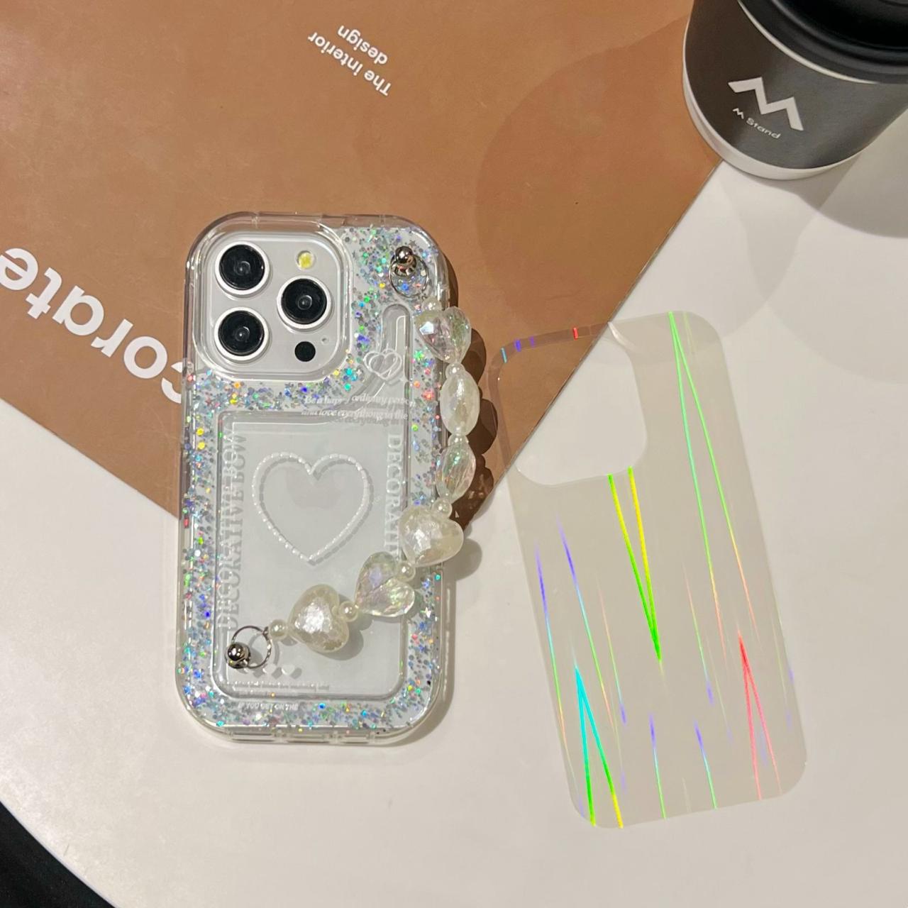 Love Your Life Flower Glitter With Chain Silicon Phone Cases For iPhone 11 Pro Max