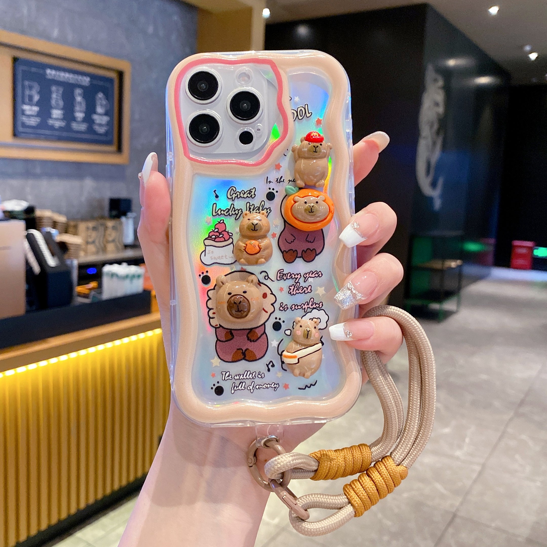 Lucky Toy Capybara Silicon Phone Cases For iPhone 15 Plus