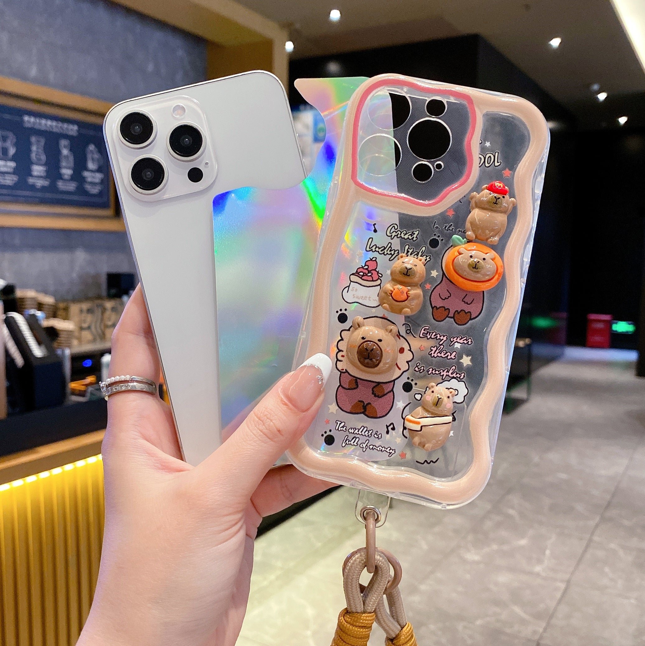 Lucky Toy Capybara Silicon Phone Cases For iPhone 15 Plus