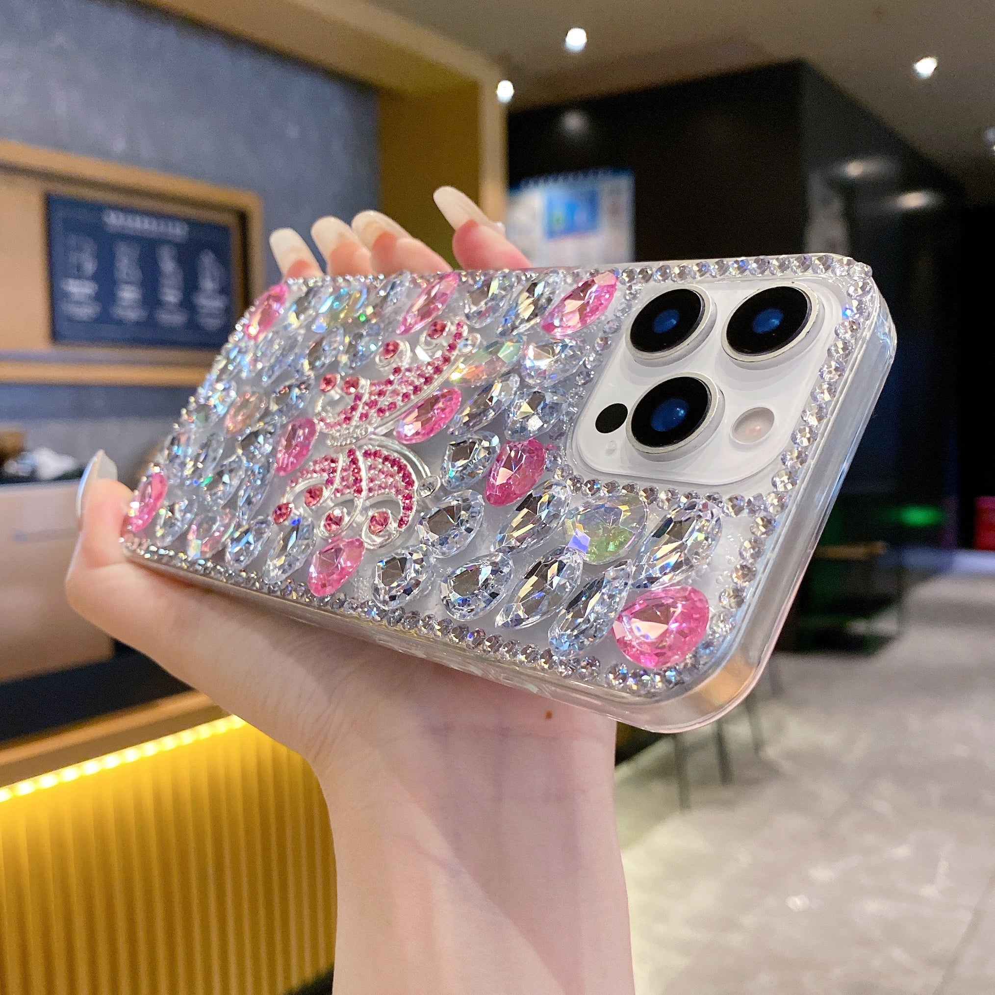Luxury Crystal Diamond Butterfly Bling Phone Case For iPhone 17