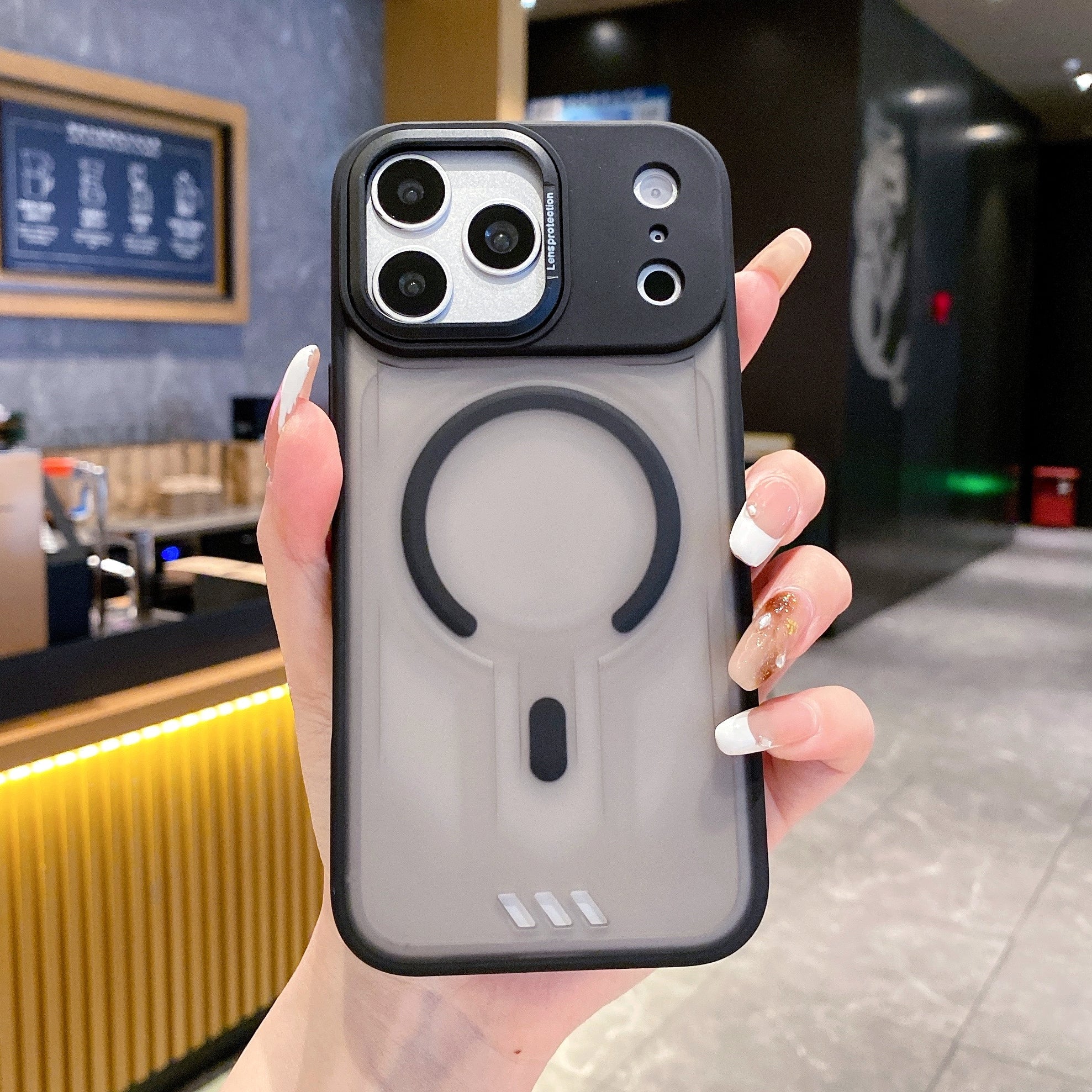 Midnight Black MagSafe Ring Silicone Case For iPhone 17 Pro