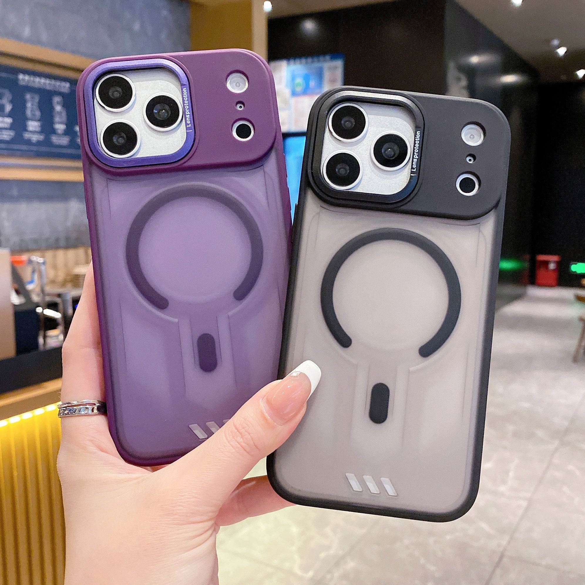 Midnight Black MagSafe Ring Silicone Case For iPhone 14